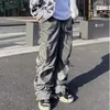 Men's Pants Men Multi Pocket Elastic Waist Harem Cargo Nylon Streetwear Loose Work Wear Baggy Man Vintage Sweatpants