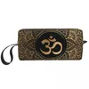 Sacs de rangement Custom Golden Om Mandala Travel Cosmetic Sac pour femmes Henna Aum Makeup Tobetry Organisateur Lady Beauty Dopp Kit