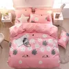 Sängkläder set set lyx Flamingo Red 3/4st Family Sheet Däcke Cover Pudowcase Boy Room Flat Bed Pineapple