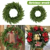 Decorative Flowers 1Pc Christmas Wreaths Garland Door Artificial Hanging Ornaments For Home Outdoor Indoor Layout DIY Decoration Year 2024