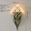 Vägglampor belle amerikansk stil landsbygd lampa fransk pastoral led kreativ blomma vardagsrum sovrum korridor hem dekoration