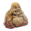 Dekorativa figurer naturliga läkande kristaller sten snidade maitreya buddha fengshui kristall staty hantverk pärlor reiki kvarts chakra hem