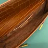 Embrayage dans la boîte sac à main Alligator veau de veau en cuir 10A Miroir 1: 1 Sac de rabat de créateur de qualité sac de luxe Sac de baguette de mode sac avec boîte wy070b