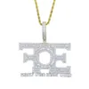 Família de letra sobre tudo o colar pingente Iced Out Bling CZ Zircon Big Foe Charm Mulheres Mulheres Hiphop Jóias 240403