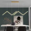 Moderne LED hanglamp goud/zwarte lange lijn hanglamp voor restaurantstudie keukenkantoor koffie huizen decoratie luxe