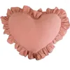 Pillow Cute Love Heart Shape Sofa Cotton Ruffled Office Backrest Nap Bolster Pillows Home Decor Lotus Leaf Edge S