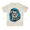 Fashion européenne et américaine Top polyvalent Men Y2k Skull T-shirt T-shirt High Street Harajuku rétro surdimensionné à manches courtes 240403