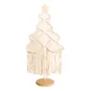 Feestvoorraden AT35 Macrame Handgeweven kerstboom ornamenten Bohemia Art Tassel voor desktopvensterdecoratie