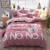 Ensembles de literie en coton lavé quatre pièces simples et doubles lin en linge de lit trois pièces kawaii