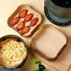 Backwerkzeuge 100/50pcs Air Fryer Einwegpapierzubehör quadratische runde ölfeste Liner Nicht-Stallmatte für Küchenofen