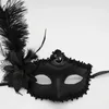 Party Supplies Women Sexy Flower Feather Princess Mask Ladies Masquerade Black White Half Face Halloween Beauty Ball Props Dropship