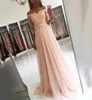 Sexy Pink Vestidos de Baile Sweetheart Tiul z koronkowymi aplikacjami koraliki Eleganckie sukienki na bal