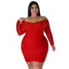 Abiti casual vestiti taglie forti donne vestiti grandi sexy autunno rosso