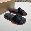 Mens Slipper Designer Slide Spike Sandal Foam Runners Black Platform House Flip Flip Summer Beach Stud Sliders