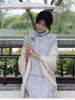 Sjaals handgemaakte kwastje cheongsam sjaal veer en herfst bovenkleding dames gebreide driehoeksjaal