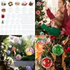 Party Decoration 20Pcs 4/5/6/8/10cm Christmas Transparent Ball Tree Hanging Plastic Bauble Ornament Box Wedding Decor