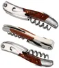 Laguiole style Wine Opener Stainless steel Corkscrew Waiters Bottle Can Openers Red Wood Christmas Kitchen Accessories Tools 201206080085