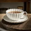 Muggar 2st/set retro stil 220 ml keramisk kaffefat set vatten kopp kronformformad mugugugla förändring glasyrelinationsprocess