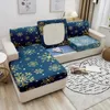 Stoelbedekkingen sneeuwvlokken print bank stoel kussen elastische anti-slip bank deksel stofbestendig wasbare slipcover protector home decor