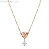 Designer swarovskis bijoux shi jia 1 1 modèle original coeur torsadé collier diamant rond