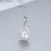 S925 STERLING Gümüş Geometrik Tatlısu İnci Küpe Kolye Seti Kadınlar Işık Lüks Moda Kok kemiği Zinciri Takı