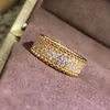 Designer Brand VAN Second Row Diamond Small Man Waist Ring Rose Gold Full New Trendy Jewelry