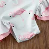 Kläder sätter 2st Baby Kids Girl Summer Beach badkläder baddräkt Simning Flamingo kostymhatt