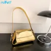 Sacs de taille Mifuny Silver Patent Sac à épaule PU PU Cuir Femmes Brand Design Madies Sac à main Simple Femme Femme Party Clakets Small Tote