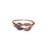 Anillos de clúster Diseño único 585 Purple Gold Chapado de 14k Rose Controlada Gémica para mujeres Regalo de joyería de boda de encanto simple y simple