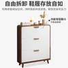 Kitchen Storage Ultra-thin Tipper Solid Wood Shoe Cabinet Door Household Economic Space Saving Small Simple Rack