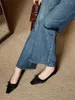 ドレスシューズザパトスミュージャー2024テンデンシア春/夏の女性のシングル高品質サテンファブリック弓ミッドローヒールポンプヒール2.5cm