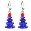 Boucles d'oreilles en peluche décorations d'oreille de Noël scintillantes accessoires de crochet de Noël en cristal artificiel pour la fête de vacances surpris