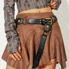 Ceintures femmes boho disc concho ceinture en cuir vintage gaie de taille grunge esthétique y2k cow-girl patchwork large wes y8j7