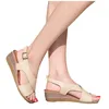 Sandały Summer Fash Fish Usta oddychające grube pojedynczy w stylu etnicznym nachylenie pięty rzymskie buty duże proste dla kobiet