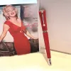 Pennor MB Limited Edition Monroe Marilyn Great Actress Ballpoint Pen Rollerball Pens kvinnors gåvor med Pearl Cap designad för Lady