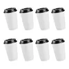 Disposable Cups Straws Drink Cup Treated Paper Coffee Lids Takeaway Espresso S Glass