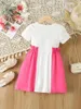 Girl Dresses Flamingo Color Matching Fashion Cool Children's Dress