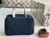 Denim Designer Tote Bag Bolhling Briefcase Moda Moda Versátil Braça Portátil