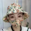 Bérets Bucket Hat Agricultural Work with Mask Wide Brim Suncreen Dust Protect Neck Necy TEA CUP Picking Caping Unisex