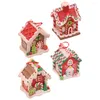 Dekorativa figurer 4st pepparkakor husornament Xmas träd hängande dekorationer semester rekvisita