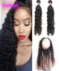 Peruvian Vierge Cheveux non transformés 2 paquets avec 360 extensions de poils frontaux en dentelle Boundles de vagues d'eau avec humide frontale et wavy4497605