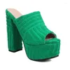 Pantofole scarpe estive gotiche blu arancione verde arancione plute 34-43 piattaforma pesante tacchi super alti diapositivi sandali