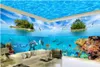 Papéis de parede personalizados 3D Po Wall Paper Island Sea World tem tema estereoscópico de parede de parede de cenário espacial da TV mural