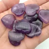 Figurines décoratives 5pcs Amethyst Crystal Heart Stone - une mini ou une taille