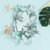 Swimwear Tree Print Baby Girl Swimsuit Sleeveless Tankini Top Bikini Shorts Set Bathing Fulging Bathing Toddler Swim Tank et décontracté mignon