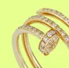 Love Nail Ring Designer Jewlery Engagement Diamond Rings for Women Luxury Gold Rose Gold Silver Titanium3640557