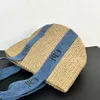 Diseñador de bolsas de playa Chl LaFiCeegrasss Bolsas de playa tejidas Gran capacidad Bolsa de vacaciones tejidas Bolso de hombro para mujer Molcos de lujo de verano