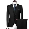 Blazers Set Suits para Menjacket Vest Calntsthree Piece Solid Business Casual Slim Fit Dress Formal Groom Tuxedo Casamento 240407