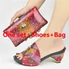 Dress Shoes Latest Fuchsia Color African Matching And Bag Set In Heels High Quality Italian Bags To Match With