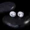 1.1x1.3cm Diamant Stud oorbellen Designer voor vrouwen feest kleurrijk rood zwart 3a zirconia koper ronde kristal zilveren oorrang luxe klassieke studs sieraden vriendje cadeau